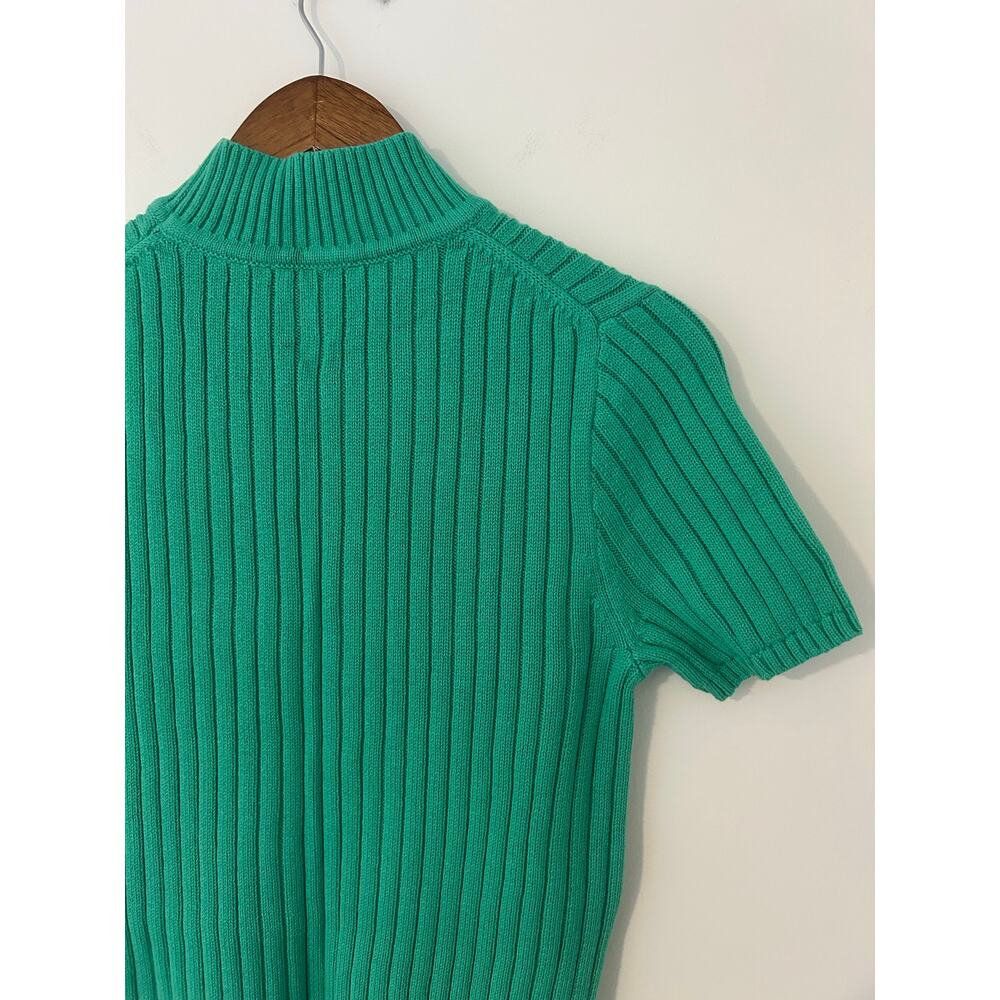 J Crew Cotton Cashmere Blend Short-Sleeve Turtleneck Sweater Kelly Green EUC - Picture 10 of 11